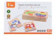 Dřevěné magnetické puzzle - dopravní prostředky Viga