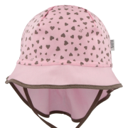 Dívčí klobouk vázací s plachetkou Srdíčka RDX Růžový