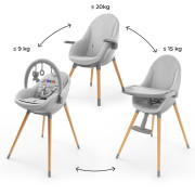 Jídelní židlička a lehátko Fini Up 2 v 1 Grey Kinderkraft