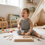 Dřevěná kuchyňská sada pro malé šéfkuchaře Baby Mix