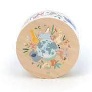 Dřevěný cajón bubínek Zvířata světa Sarah Betz Vilac