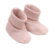 Rostoucí žebrovaný overálek, čepička a botičky Nature - růžová Baby Nellys