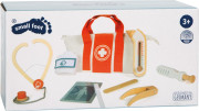 Doktorský set s červeno-bílou lékařskou taškou small foot 
