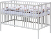 Dětská postýlka s kompletní výbavou bílá 120 x 60 cm Králíček šedý Scarlett 