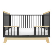 Dětská postýlka se zábranou Marcus 120 x 60 cm grafit/přírodní New Baby