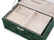 Šperkovnice 2 v 1 uzamykatelná růžová semiš