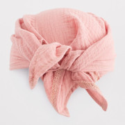 Dětský letní mušelínový šátek s kšiltem pink New Baby