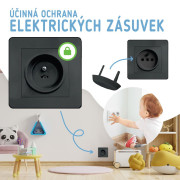 Ochranné kryty na elektrické zásuvky set 12 ks + 2x klíče Sipo