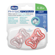 Šidítko Physio Light silikonové růžové 6 - 16 m, 2 ks Chicco