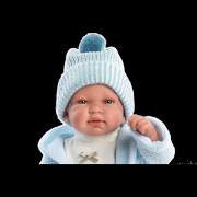 Obleček pro panenku miminko New Born velikosti 43-44 cm Llorens 5dílný modrý