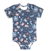Rostoucí bodyčko pro miminka s krátkým rukávem Mořský svět šedé Esito