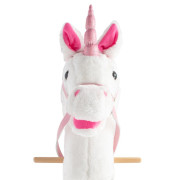 Hobby horse unicorn se zvukem a kolečky Nia Baby Mix white