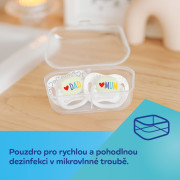 Dudlík svítící silikonový symetrický Love Mum & Dad 6 - 18 m, 2 ks Canpol babies