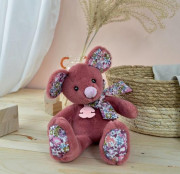 Doudou Histoire d´Ours Plyšová kamarádka tmavě růžová myška 25 cm