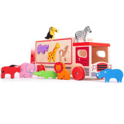Dřevěné auto se zvířátky safari Bigjigs Toys