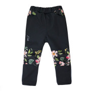 Dětské softshellové kalhoty DUO Spring flowers - černá Esito