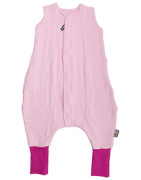 Letní spací pytel s nožičkami růžový mušelín 