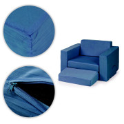 Kreativní dětská pohovka z měkkých polštářů – skládací modulární set 8 dílů - tm. modrá