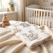 Flanelová plena s potiskem ZOO beige New Baby