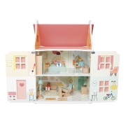 Dřevěný domeček pro panenky s rodinou a nábytkem Janod