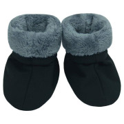 Capáčky softshell s chlupem Černá/šedá