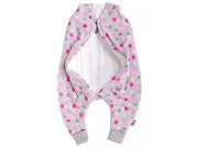 Spací pytel s nožičkami šedý s puntíky 