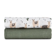 Přikrývka bambusová mušelínová 2 ks 120 x 120 cm Misty Petite&Mars