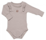 Žebrovaná rostoucí souprava 3D Baby Girl Taupe