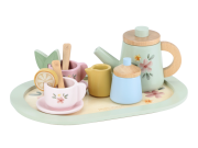 Čajový set dřevěný s květinovým potiskem Little Dutch