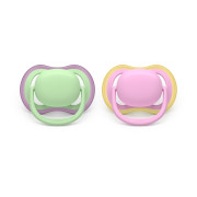 Šidítko Ultra air růžová/zelená 6-18 m dívka 2 ks Philips Avent