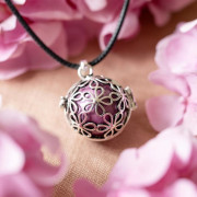 Těhotenská rolnička - malé kytičky fialová metalická