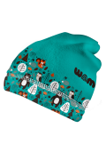 Fleecová čepice dětská Medvědi tyrkysová
