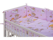 Dětská postýlka s kompletní výbavou 120 x 60 cm, mráček růžová Scarlett