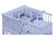 Postýlka 120 x 60 cm s kompletní výbavou Panda - Bílá