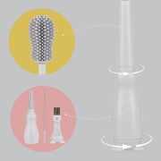 Silikonový kartáč na dětskou lahev 3 v 1 Light Grey Zopa