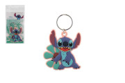 Přívěsek na klíče Lilo & Stitch gumový 6 cm s květinou