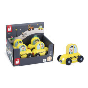 Dřevěné auto na tlačení Cross roads Janod Taxi žluté