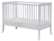 Dětská postýlka Scarlett DOMINIK s vyndavacími příčkami buk - bílá 120 x 60 cm  