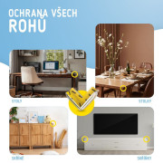 Ochrana rohů a hran transparentní L-profil sada 12ks Sipo