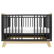 Dětská postýlka se zábranou Marcus 120 x 60 cm grafit/přírodní New Baby