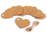 Visačka/jmenovka s jutovým provázkem 10 ks