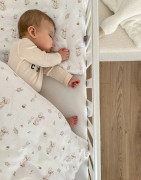 Dětské povlečení do postýlky 100 x 135 cm bavlněný satén Husy Infantilo