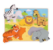 Bigjigs Toys Hrubé vkládací puzzle safari