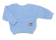 Rostoucí oversize pletený svetřík pro miminko sv. modrý Baby Nellys