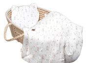 Mušelínová sada bílá Goose Teddy 30 x 35 cm, 70 x 100 cm 2D Husičky Baby Nellys