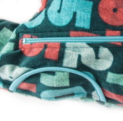 Zimní overal microfleecový propínací s kapucí, Pidilidi tyrkysová