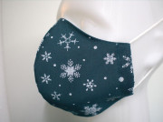 Látková respirační rouška - pro děti 7 - 12 let vločky petrolejová