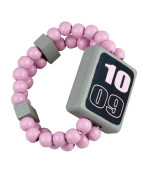 Hodinky náramkové dřevěné oboustranné růžové Detoa