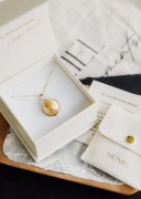 Těhotenský šperk bola Soul zlatá s broušeným povrchem + řetízek Moniel