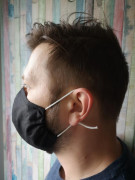 Látková respirační rouška - maska pánská jednovrstvá černá letní